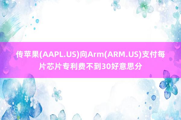 传苹果(AAPL.US)向Arm(ARM.US)支付每片芯片专利费不到30好意思分